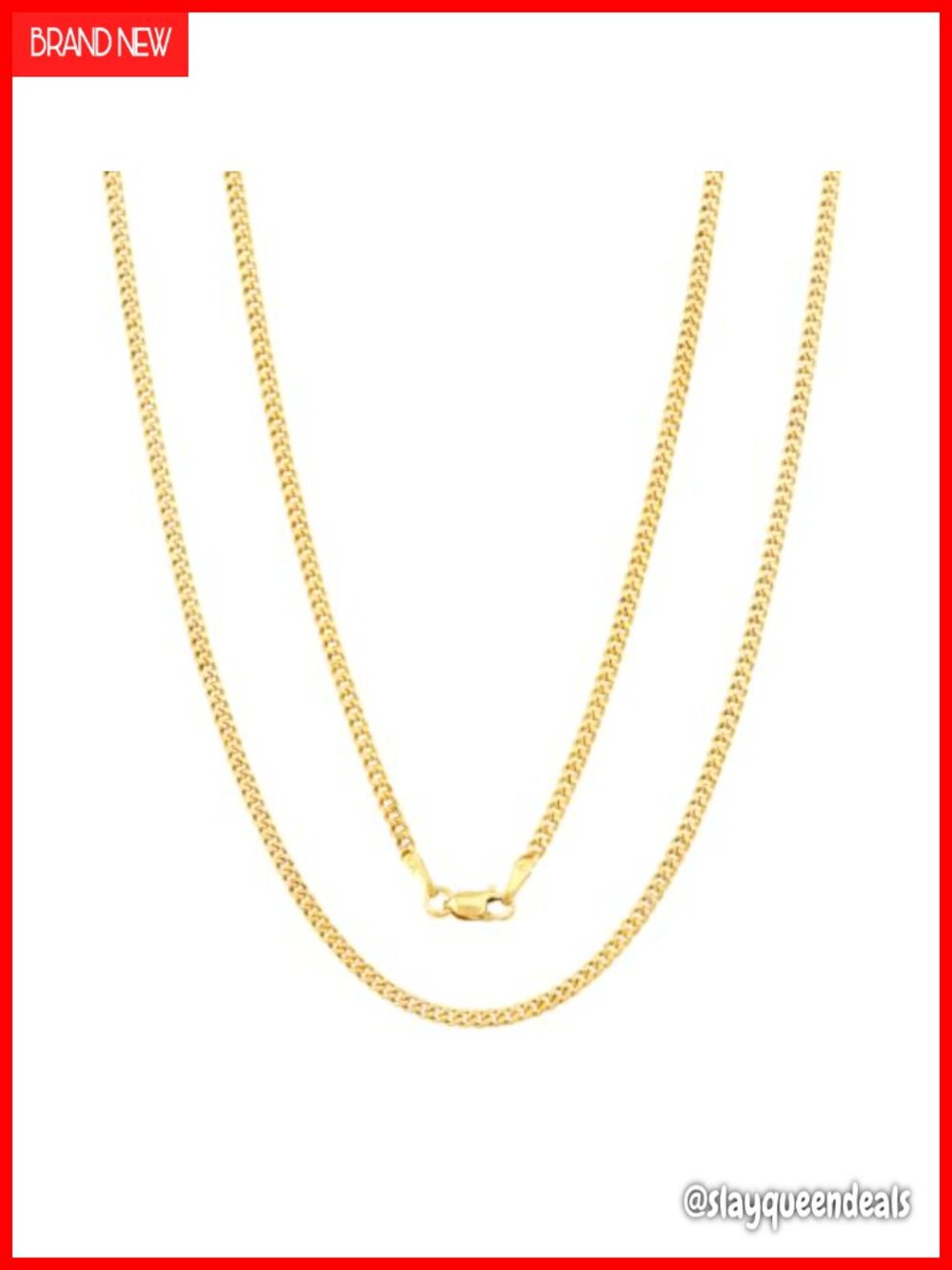14K Real Gold Cuban Link Chain Necklace for Men Women 2.15mm 16" Lobster Clasp